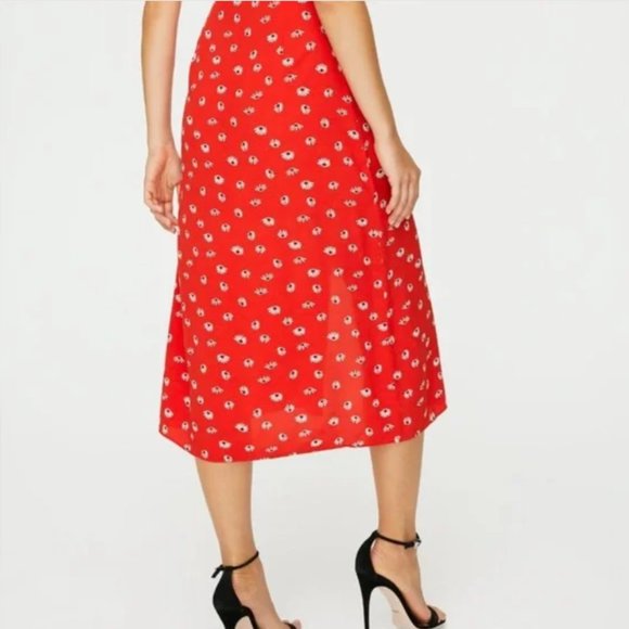 Aritzia Dresses & Skirts - Aritzia / Wilfred Red Floral Midi Skirt. NEW